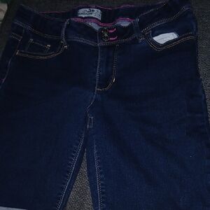 Jordache Dark Blue Skinny Jeans with Pink Accents